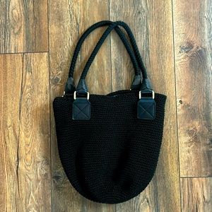 The Sak Black Crocheted Hobo Bag